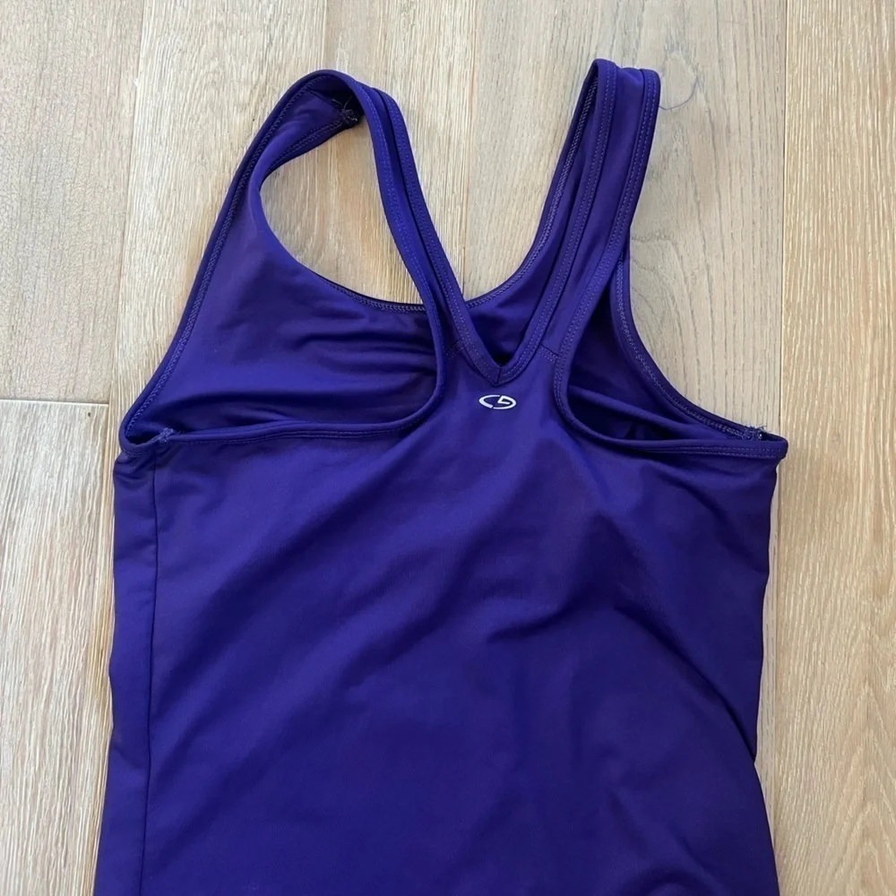 Champion Women's Purple Tank Top Activewear Racerback Built In Bra